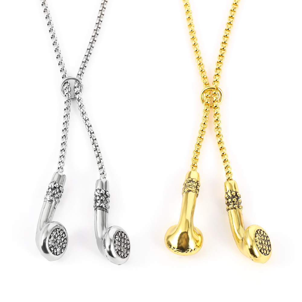 قلادة معدنية بتصميم سماعة أذن  - مراجعة Women'S Accessories Clothing وسعره